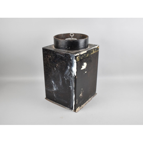 189 - A Mid 20th Century Floor Safe with Key, 22.5cms Square and 37cms High