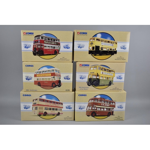 201 - A Collection of Six Various Boxed Corgi Classic Diecast Models of Buses