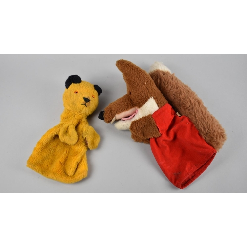 203 - Twp Vintage Glove Puppets, Sooty and Basil Brush