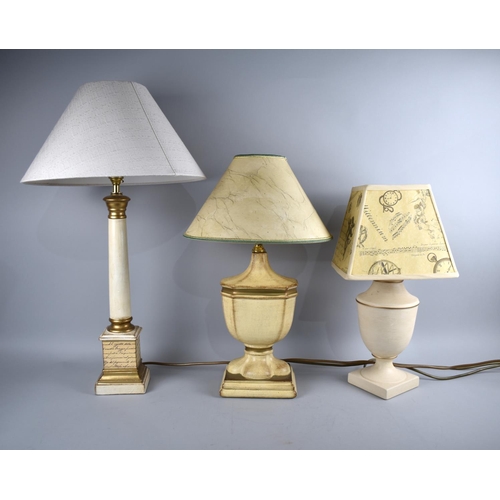 218 - A Collection of Three Modern Table Lamps and Shades, Tallest 62cms High