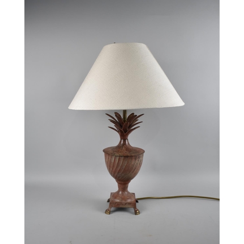 220 - A Modern Metal Table Lamp and Shade in the From of a Pineapple, 52cms High