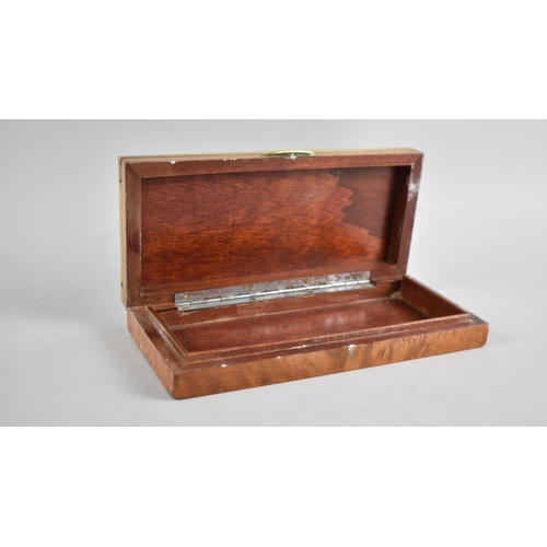 23 - A Brass Mounted Wooden Cigar Box, 20cms by 9cms by 3.5cms High