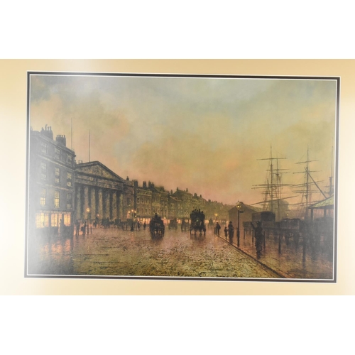 246 - A Gilt Framed Print, The Old Custom House Liverpool Looking South by Atkinson Grimshaw, Details Vers... 