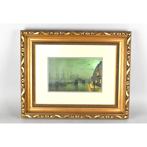 248 - A Gilt Framed Print, Prince's Dock, Hull 1882 by Atkinson Grimshaw, Details Verso, 52x42cm