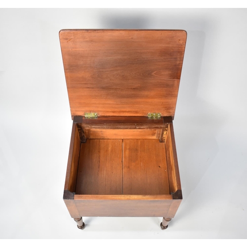 25 - A Late Victorian Mahogany Stripped Out Box Commode, 48cms Wide