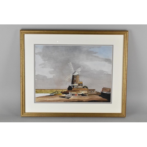 256 - A Framed Watercolour, Windmill Scene by David B Smith, Subject 37.5x28cm