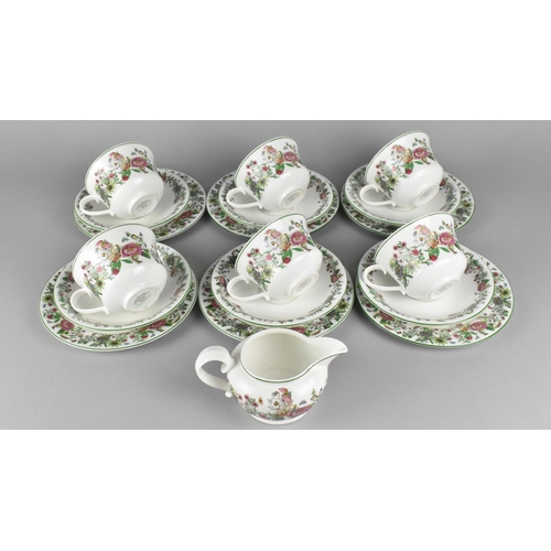 264 - A Portmeirion China Summer Garland Tea Set to Comprise Six Cups, Saucers, Side Plates and a Milk Jug