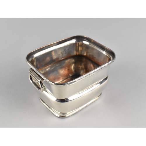 28 - A 19th Century Silver Plated Two Handled Rectangular Bowl, 9.5cms Wide