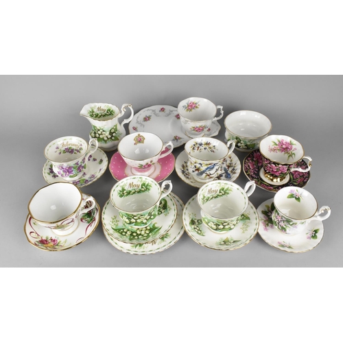 283 - A Collection of Various Royal Albert Cups and Saucers to Include Fireweed, Lily of the Valley etc