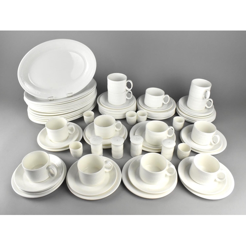 291 - A Large Royal Doulton White Glazed Service to Comprise Oval Dishes, Cups, Saucers, Side Plates etc