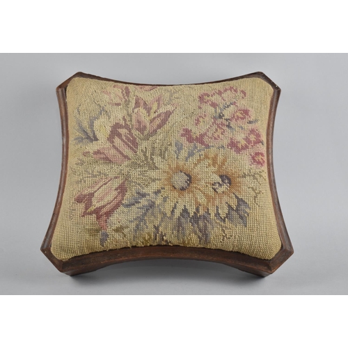 36 - A Late 19th/Early 20th Century Tapestry Upholstered Footstool with Inlaid Border, 36cms by 31cms