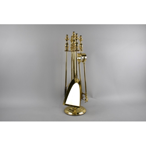 71 - A Modern Brass Fire Companion Set, 48cms High