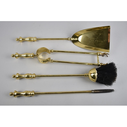 71 - A Modern Brass Fire Companion Set, 48cms High