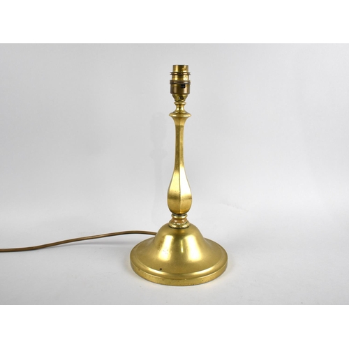 72 - A Modern Brass Table Lamp, No Shade, 32cm High