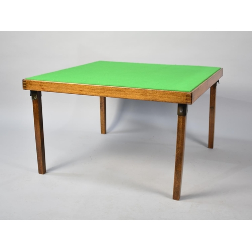 85 - A Cut Down Square Topped Whist Table on Four Folding Legs, 76cms Square