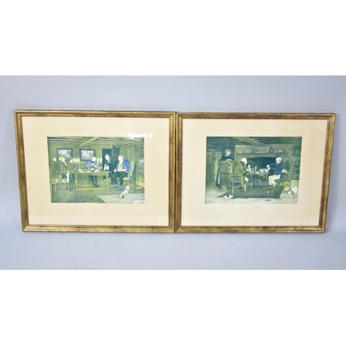 505 - A Pair of Framed Cecil Aldin Prints, A Bowl of Punch and a Glass of Port, 37x27cms