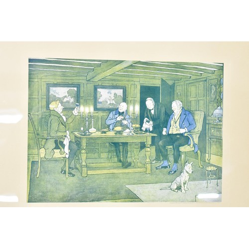 505 - A Pair of Framed Cecil Aldin Prints, A Bowl of Punch and a Glass of Port, 37x27cms