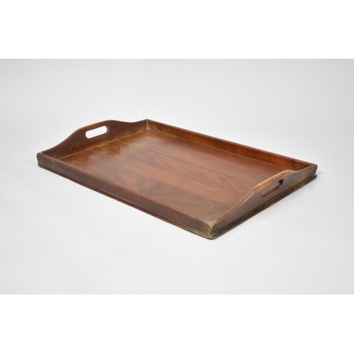 67 - An Edwardian Rectangular Two Handled Galleried Tray, 56cm Long