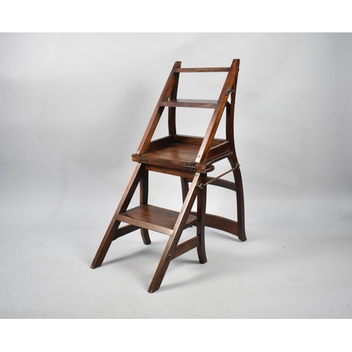 104 - A Mahogany Metamorphic Library Step Chair