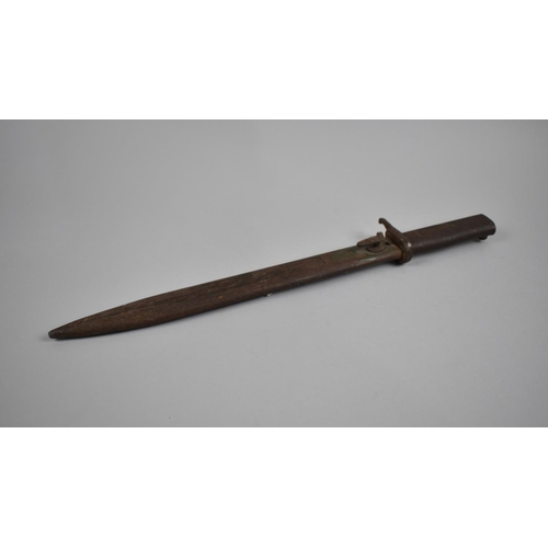 109 - A WWII Period Bayonet with Metal Scabbard