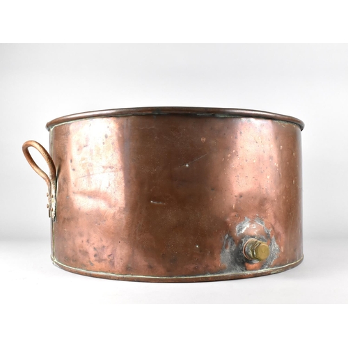 135 - A Late 19th/Early 20th Century Circular Copper Boiler with Two Carrying Handles, 46cms Diameter