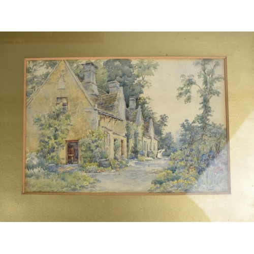 165 - A Set of Three Framed Watercolours Depicting Village Streets, All by The Same Artist, Each 26x17cms