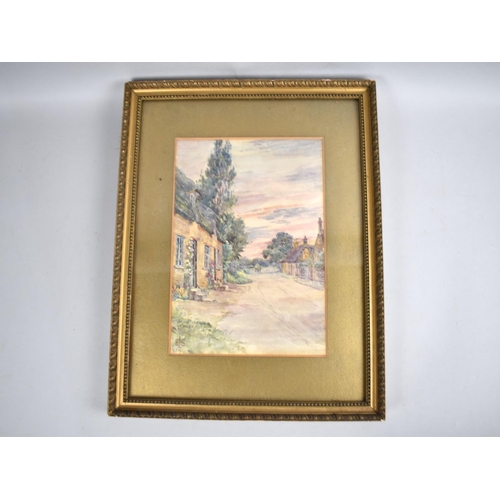 165 - A Set of Three Framed Watercolours Depicting Village Streets, All by The Same Artist, Each 26x17cms