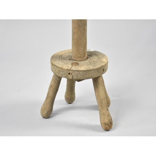 173 - A Vintage Wooden Dolly Peg, Missing One Leg, 91cms High