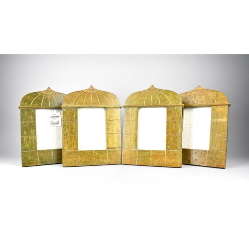 174 - A Set of Four Gilt Painted Wooden Easel Back Photo Frames in the Indian Style, 27cms by 20cms