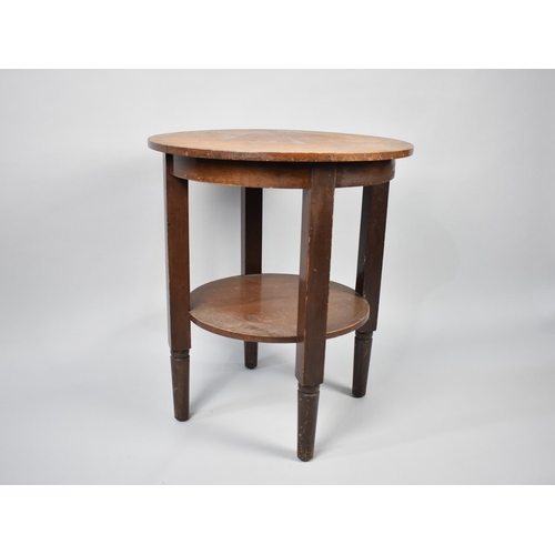 175 - A Circular Occasional Table with Stretcher Shelf, 54.5cms Diameter