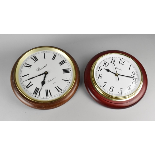 176 - Two Circular Wall Clocks, Quartz Movement