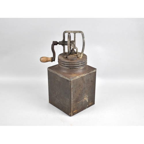 179 - A Vintage Tin Plate Blow Butter Churn