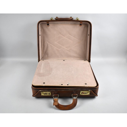 199 - A Late 20th Century Leather Fitted Briefcase with Combination Lock