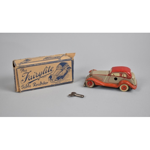 214 - A Boxed Fairylite Table Roadster with Clockwork Motor and Key, Box Showing Signs of Age