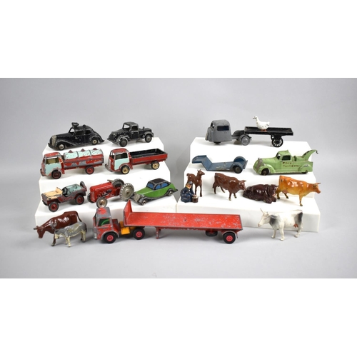 216 - A Collection of Various Repainted Diecast Playworn Toys, Farm Animals Etc