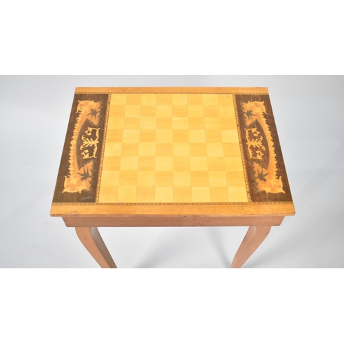 253 - A Small Italian Inlaid Jewellery Table with Chequerboard Inlaid Top, 37cms Wide