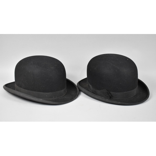 263 - Two Vintage Bowler Hats, Size 6.7/8ths