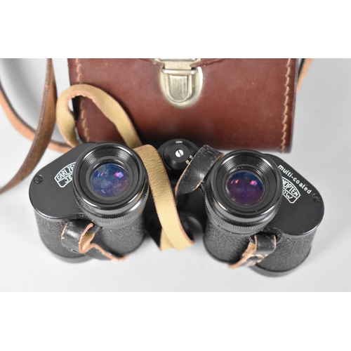 264 - A Pair of Leather Cased Carl Zeiss Jena Jenoptem 6x30 Binoculars