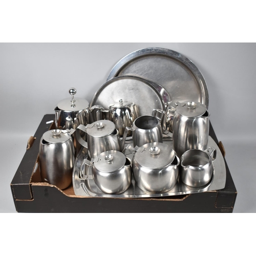 270 - A Collection of Various Old Hall and Other Stainless Steel Teawares