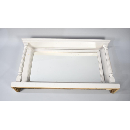 275 - A Painted Overmantel Mirror with Reeded Pilasters, 116cms Wide