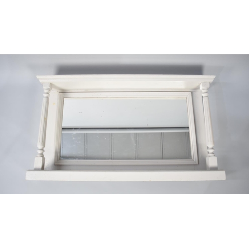 275 - A Painted Overmantel Mirror with Reeded Pilasters, 116cms Wide