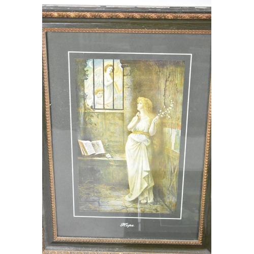 282 - Three Framed Edwardian Religious Prints, Hope, Charity and Faith