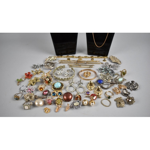 317 - A Collection of Vintage Jewellery to include Clip on Earrings, Bracelets, Brooches Etc