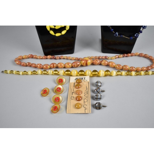 326 - A Collection of Various Glass Bead Necklaces to include Opaline Style Beads, Faux Jade Beads Etc tog... 