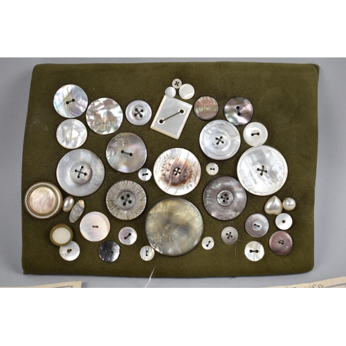 330 - A Collection of Various Mother of Pearl Buttons together with a Similar Necklace and Earring Suite (... 