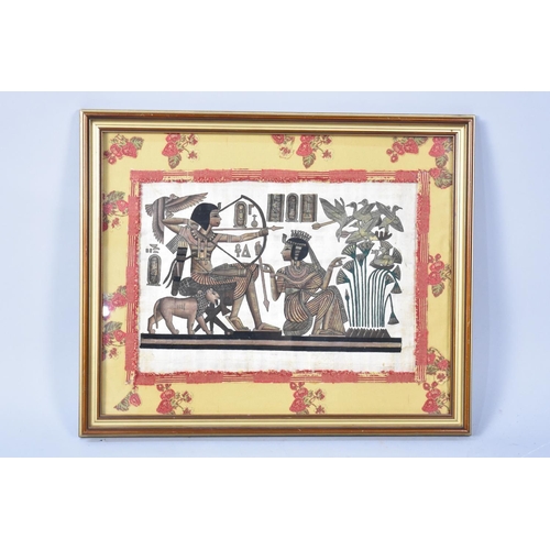 365 - A Framed Souvenir, Egyptian Painting on Papyrus, 38x26cms