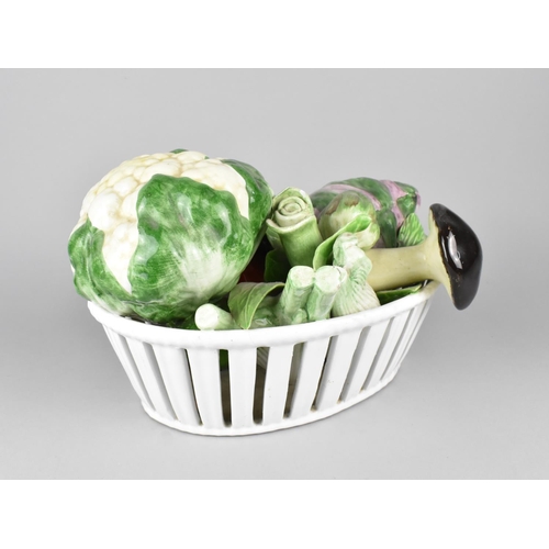 431 - An Italian Ceramic Bowl of Vegetables, 31x14cm high