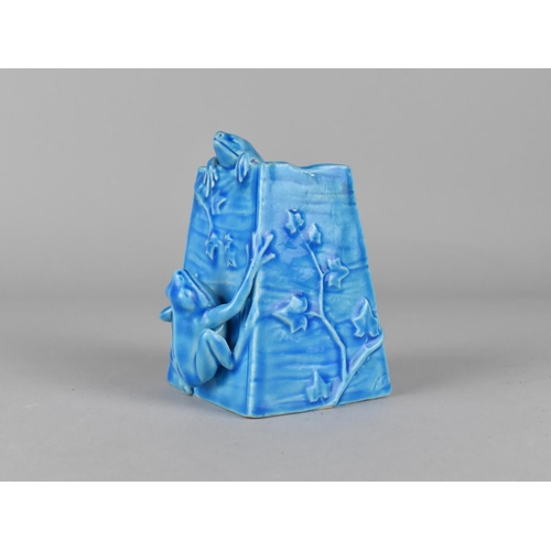 444 - A Late 19th Century Aesthetic Royal Worcester Type Porcelain Blue Glazed Vase of Tapering Square For... 