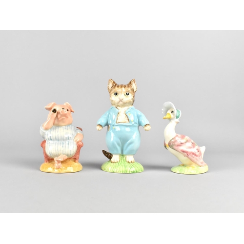 454 - Three Beatrix Potter Figures to Comprise Border Fine Arts Little Pig, Royal Albert Tom Kitten and Ro... 