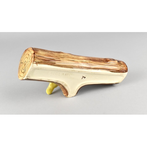 455 - A Vintage Portland (P.P.C) Pottery Planter in the Form of a Log with Yellow Bird